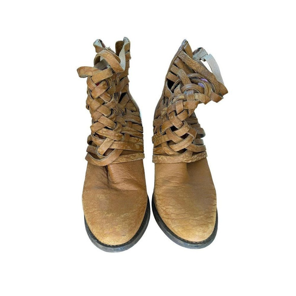 Free People Carrera Bootie Vintage Tan Leather size 8 Size 38 - Picture 2 of 7